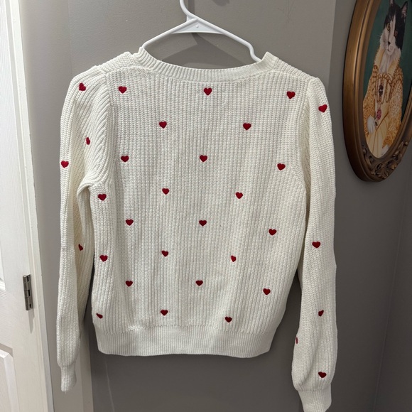 Lucky Brand Off White Sweater with Red Hearts-Sm - Picture 6 of 6